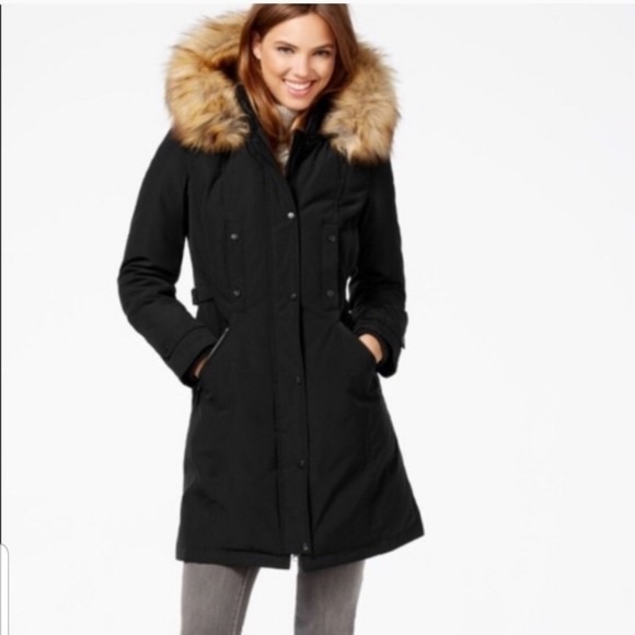 Vince Camuto Faux Fur Trim Hooded Parka 